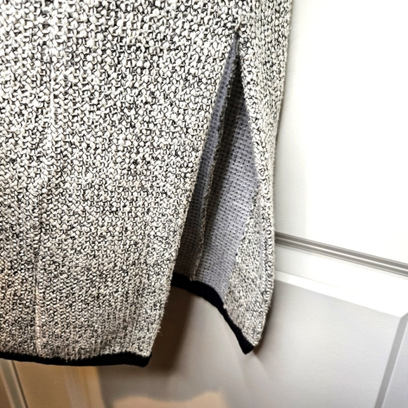 Bar lll Knit Jacket Women's Open Front Black White Dressy Side Slits Size Small - Picture 6 of 6